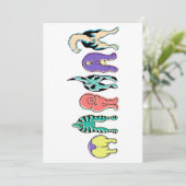 Farbenfrohe Hunde-Hintern Feiertagskarte (Stehend Vorderseite)