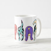 Farbenfrohe Hunde-Hintern Kaffeetasse (VorderseiteRechts)