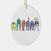 Farbenfrohe Hunde-Hintern Keramik Ornament (Rechts)