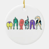 Farbenfrohe Hunde-Hintern Keramik Ornament (Hinten)