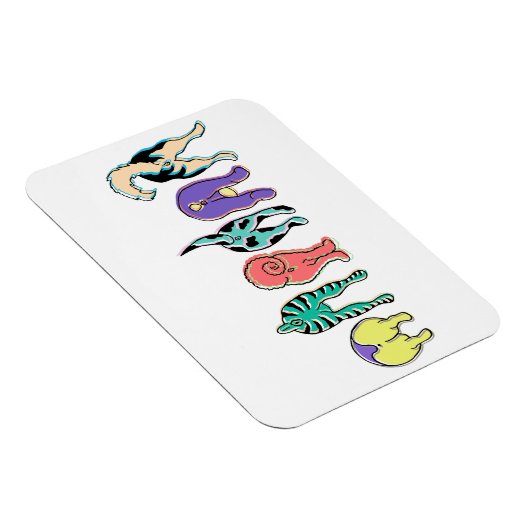 Farbenfrohe Hunde-Hintern Magnet (Rechte Seite)