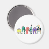 Farbenfrohe Hunde-Hintern Magnet (Vorderseite/Rückseite)