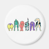 Farbenfrohe Hunde-Hintern Magnet (Vorne)