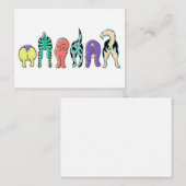 Farbenfrohe Hunde-Hintern Mitteilungskarte (Vorne/Hinten)
