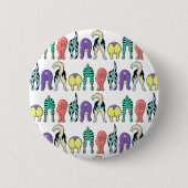 Farbenfrohe Hunde-Hintern-Muster Button (Vorderseite)