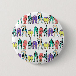 Farbenfrohe Hunde-Hintern-Muster Button