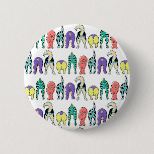 Farbenfrohe Hunde-Hintern-Muster Button
