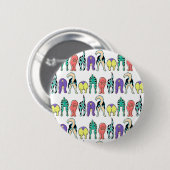 Farbenfrohe Hunde-Hintern-Muster Button (Vorne & Hinten)