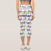 Farbenfrohe Hunde-Hintern-Muster Capri Leggings (Rückseite)