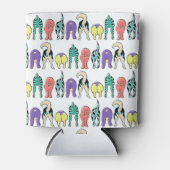 Farbenfrohe Hunde-Hintern-Muster Dosenkühler (Vorderseite)