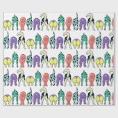 Farbenfrohe Hunde-Hintern-Muster Geschenkpapier (Flach)