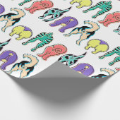 Farbenfrohe Hunde-Hintern-Muster Geschenkpapier (Ecke)