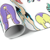 Farbenfrohe Hunde-Hintern-Muster Geschenkpapier (Rolleneckpunkt)