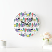 Farbenfrohe Hunde-Hintern-Muster Große Wanduhr (Zuhause)