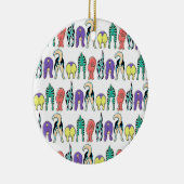 Farbenfrohe Hunde-Hintern-Muster Keramik Ornament (Rechts)