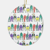 Farbenfrohe Hunde-Hintern-Muster Keramik Ornament (Links)