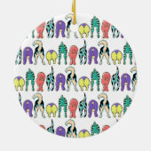 Farbenfrohe Hunde-Hintern-Muster Keramik Ornament (Hinten)