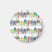 Farbenfrohe Hunde-Hintern-Muster Magnet (Vorne)