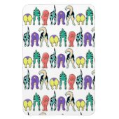 Farbenfrohe Hunde-Hintern-Muster Magnet (Vertikal)