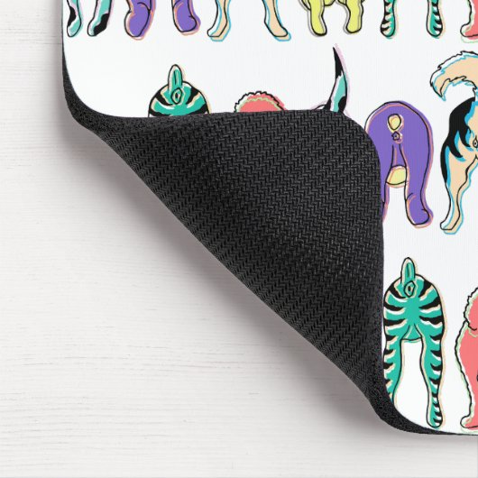 Farbenfrohe Hunde-Hintern-Muster Mousepad (Ecke)