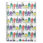 Farbenfrohe Hunde-Hintern-Muster Notizblock (Vorderseite)