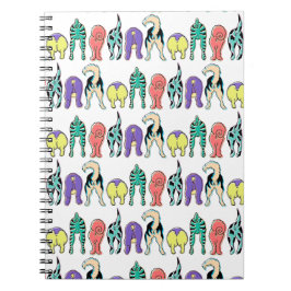 Farbenfrohe Hunde-Hintern-Muster Notizblock