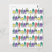 Farbenfrohe Hunde-Hintern-Muster Postkarte (Vorne/Hinten)