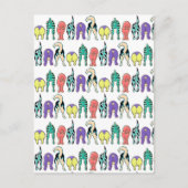 Farbenfrohe Hunde-Hintern-Muster Postkarte (Vorderseite)