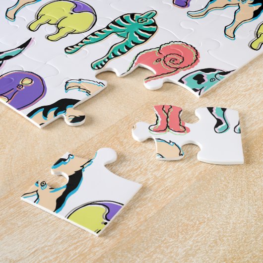 Farbenfrohe Hunde-Hintern-Muster Puzzle (Seite)
