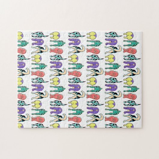 Farbenfrohe Hunde-Hintern-Muster Puzzle (Horizontal)