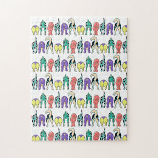 Farbenfrohe Hunde-Hintern-Muster Puzzle