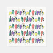 Farbenfrohe Hunde-Hintern-Muster Serviette (Vorderseite)