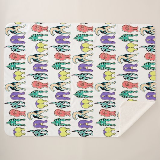 Farbenfrohe Hunde-Hintern-Muster Sherpadecke (Vorderseite (Horizontal))