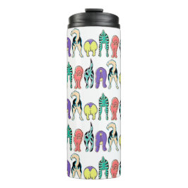 Farbenfrohe Hunde-Hintern-Muster Thermosbecher