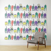 Farbenfrohe Hunde-Hintern-Muster Wandteppich (Beispiel (Horizontal))