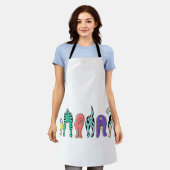 Farbenfrohe Hunde-Hintern Schürze (Getragen)