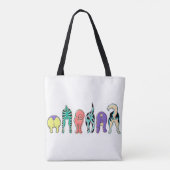 Farbenfrohe Hunde-Hintern Tasche (Rückseite)