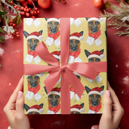 Farbenfrohe Hunde Holiday German Shepherd Weihnach Geschenkpapier