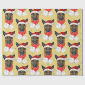 Farbenfrohe Hunde Holiday German Shepherd Weihnach Geschenkpapier (Flach)