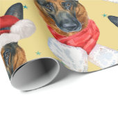 Farbenfrohe Hunde Holiday German Shepherd Weihnach Geschenkpapier (Rolleneckpunkt)