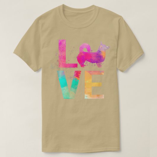 Farbenfrohe Hunde Mama Geschenke Pembroke Welsh Co T-Shirt (Design vorne)