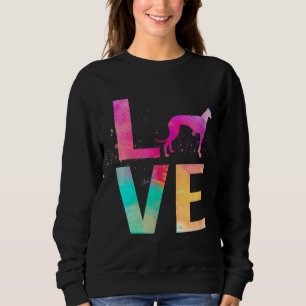 Farbenfrohe Hunde Mama Geschenke Whippet Sweatshirt