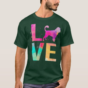 Farbenfrohe Hunde-Mama gibt portugiesischen Wasser T-Shirt