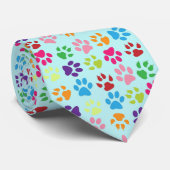 Farbenfrohe Hunde- oder Katzenpavillabdrücke auf b Krawatte (Gerollt)