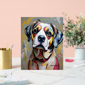Farbenfrohe Hunde Portrait - Lebhafte Abstrakte Ha Acrylschild