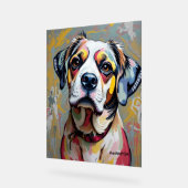 Farbenfrohe Hunde Portrait - Lebhafte Abstrakte Ha Acrylschild (Winkel)