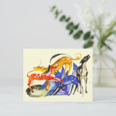 Farbenfrohe Hunde Postkarte (Stehend Vorderseite)