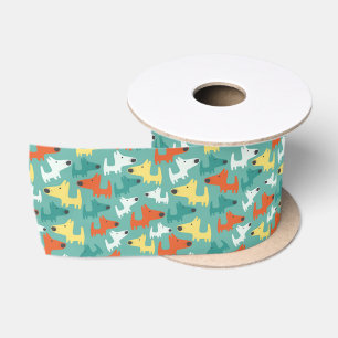 Farbenfrohe Hunde Satinband