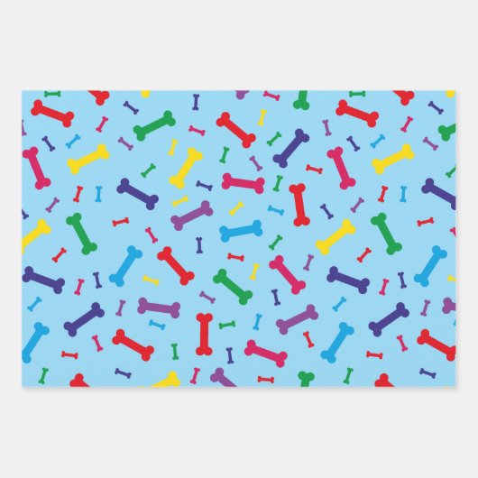 Farbenfrohe Hundeknochen - Design Geschenkpapier Set (Vorderseite 3)