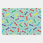 Farbenfrohe Hundeknochen - Design Geschenkpapier Set (Vorderseite 2)